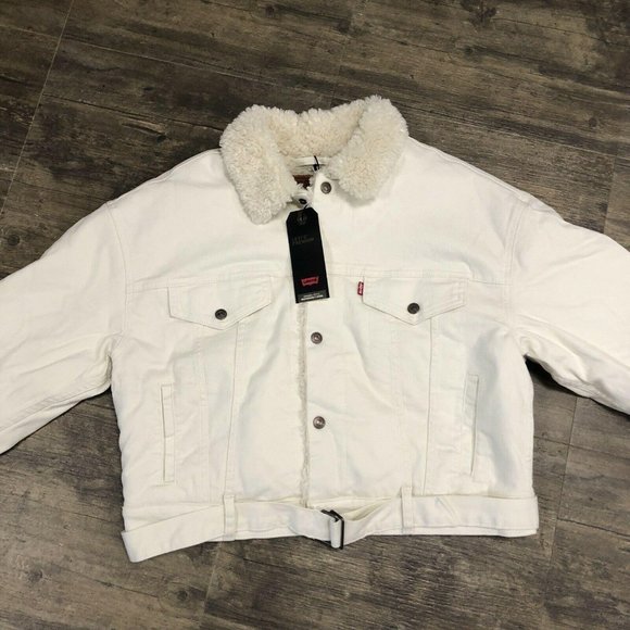 Levi's Premium Cozy Cocoon Sherpa Trucker Jacket M - Picture 5 of 11